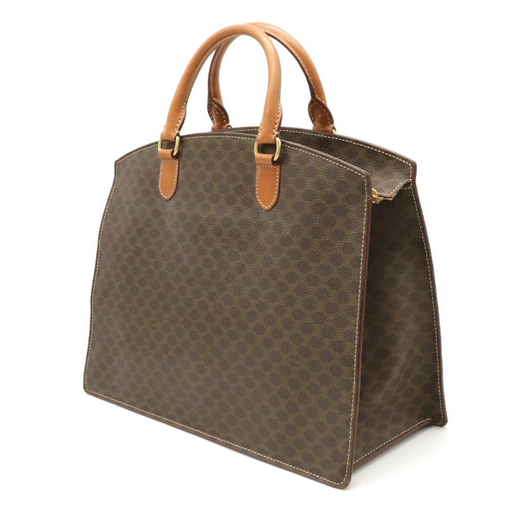 Celine Macadam leather dark bag brown handbag tote Brown